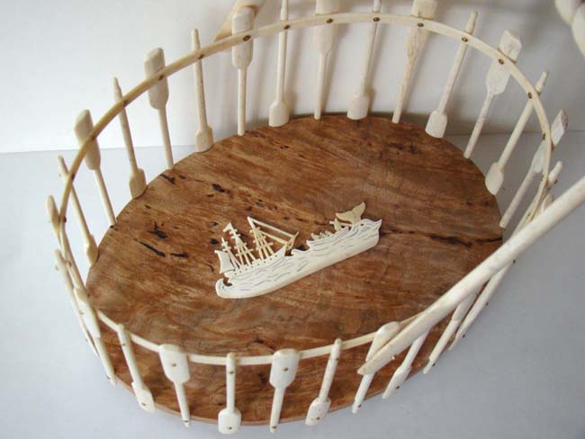 A beautiful Whalebone "Whalers' Basket" made by acclaimed Cape Cod artist Ken Campbell — image 2